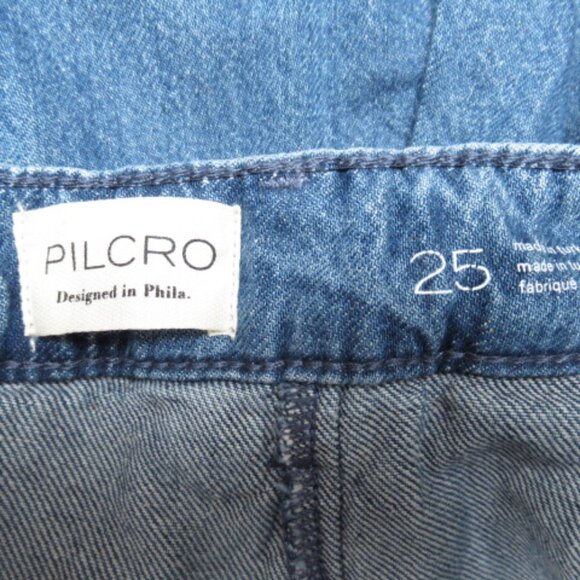 Anthropologie Pilcro 100% Cotton Slant-Pleated Denim Mini Skort Medium Blue 25 - Picture 11 of 12